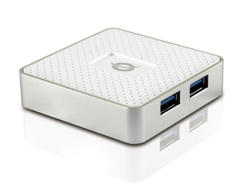 HUB USB 3.0 CONCEPTRONIC HUBBIES03W 4 PUERTOS USB 3.0 CON ALIMENTADOR COLOR BLANCO