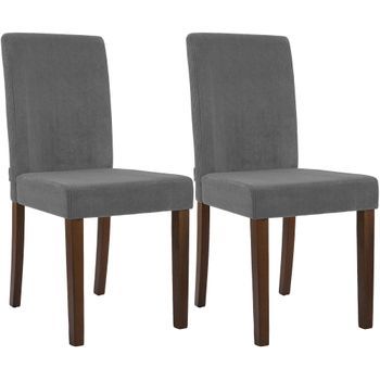 Juego De 2 Sillas De Comedor Ina De Pana Gris 47x41x91 Cm Clp