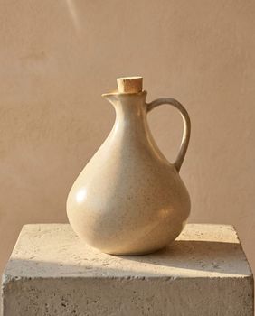 Aceitera de gres en blanco 13,5x13,5x16,5 cm