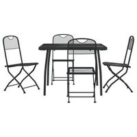 conjunto comedor jardin 5 uds  mueble jardin mesa y sillas malla metalica gris antracita