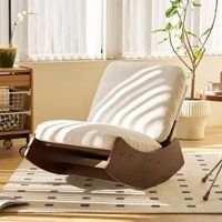 mecedora - mueble para dormitorio - madera y tejido - blanco 90x615x719cm