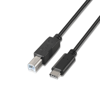 cable aisens usb 20 impresora usb tipo-c macho a usb-b macho 2m negro a107-0054