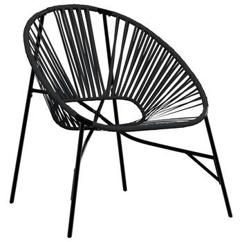 Silla De Jardín Con Forma De Huevo De Ratán Sintético Negro Cfw206552