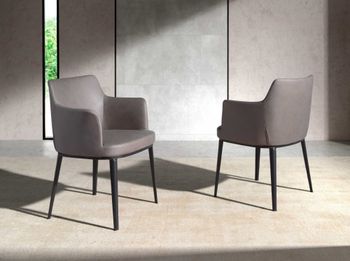 Silla comedor tela y patas acero negro