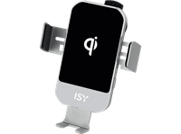 cargador coche - isy icc-5015 carga inalambrica universal rotacion 360 plata