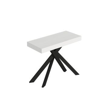 Consola Extensible 90x40/300 Cm Saki Premium Blanco Fresno Patas Antracita