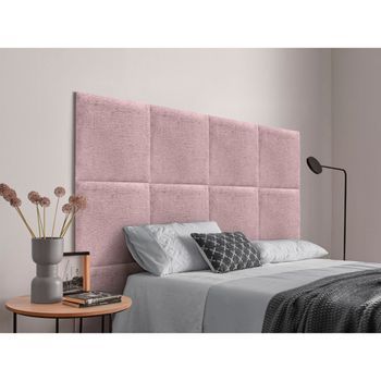 Dhome Cabecero Tapizado Para Camas De 80cm Compuesto De Paneles Autoadhesivos Intercambiables De Lana Ecológica Cama Lujo Dormitorio Acolchado (salmón