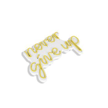 Iluminación Led Decorativa De Plástico Never Give Up Amarillo 39.5x23x2 Cm