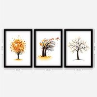 cuadro decorativo enmarcado 3sc149 multicolor 35x45 cm 3 piezas