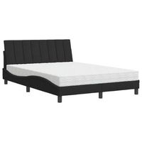 cama con colchon terciopelo negro 120x200 cm