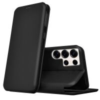 cool funda flip cover elegance negro para samsung galaxy s25 ultra