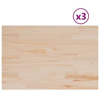 Tablero De Mesa | Tablero Escritorio Rectangular 3 Piezas Madera De Pino 80x53x1,7 Cm