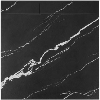 Plato De Ducha Rea Bazalt Carrara Black 90x90