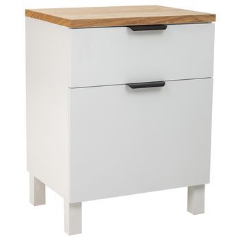 Mesita De Madera De 1 Cajon Y 1 Puerta 45x35x60h Cm