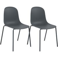 set de 2 sillas apilables hardin plastico gris oscuro 55x51x85 cm clp