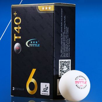 TUTTLE, nuevo Material, pelotas de Ping Pong de plástico ABS T40 + ITTF aprobadas, pelotas de tenis de mesa de 3 estrellas para entrenamiento profesional, 6 unids/caja