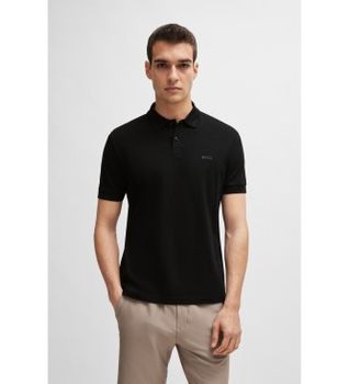 BOSS para hombre. 50507583 Polo Pio negro (XL), Casual, Algodón, Manga corta