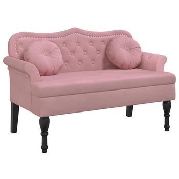 Banco Con Cojines Terciopelo Rosa 120,5x65x75 Cm Vidaxl