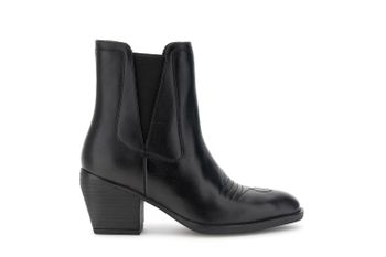 botines de piel con laterales elásticos black