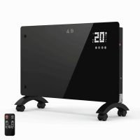 radiador electrico yoevu glass panel 2500w grande con control tactil led y mando a distancia