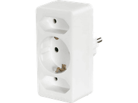 ladron de enchufes - hama 00223215 250v 3680w 1x enchufe con contacto a tierra 2x enchufes europeos blanco