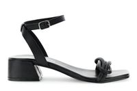 sandalias de piel con nudo en la pala black