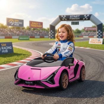 Coche Eléctrico Niños +3 Años 12v Con Mando A Distancia Rosa Homcom