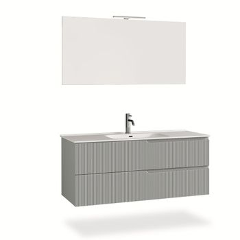 Mueble de baño de 4 piezas en mdf gris mate