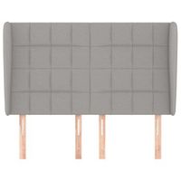 cabecero cama mueble de dormitorio con orejas de tela claro 147 x 23 x 118128 cm gris m020003223