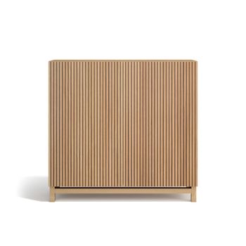 Zapatero de melamina roble dorado puertas impresas vallado 90x90x27cm