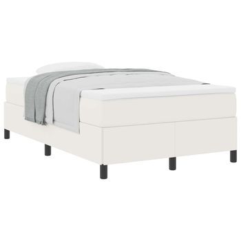 Cama Matrimonial | Cama Para Adulto | Cama Tipo Box Spring Crema 120 X 200 Cm Tela De Pana