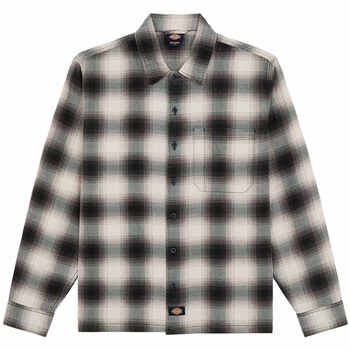 Dickies Camisa manga larga GULFPORT FLANNEL SHIRT BLACK para hombre
