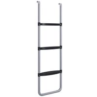 sportnow escalera para cama elastica de 3 o 2 escalones con escalones anchos y 2 ganchos carga 120 kg 110x32 cm plata   aosom espana