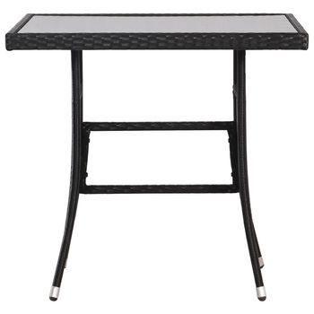 Mesa De Jardín，mesa Para Exteriores，mesa De Patio 80x80x74 Cm Ratán Sintético Negro