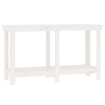 Banco Interior | Banco De Trabajo De Madera Maciza De Pino Blanco 140x50x80 Cm