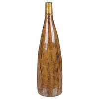 florero de terracota marron dorado 52 cm efecto madera sala de estar burgos