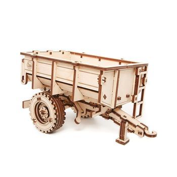 Modelo De Madera 3d - Remolque De Tractor 20 Cm