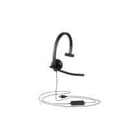 auriculares logitech h570e con cable usb-c monoaurales para oficina con cancelacion de ruido negros