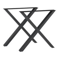 set de 2 patas de mesa greith forma de x acero 72x79cm - negro encasa