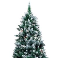 arbol de navidad artificial con pinas y nieve blanca 210 cm