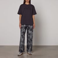 ganni organic cotton-jersey oversized t-shirt - xs