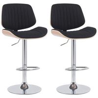 lote de 2 taburetes de bar clawson de tela naturalnegro 50x50x94 cm clp