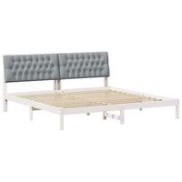 estructura de cama con cabecera tapizada 200 x 200 cm vidaxl