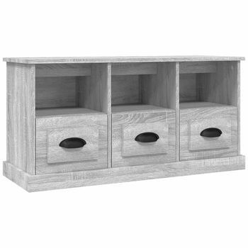 Mueble Para Tv Madera Contrachapada Gris Sonoma 100x35x50 Cm Vidaxl