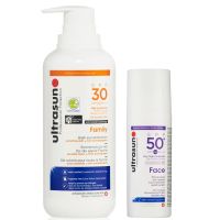ultrasun family spf30 400ml and ultrasun face spf 50 50ml bundle