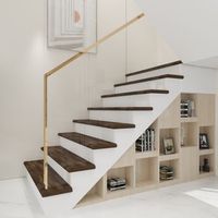 set de 8 revestimientos de escalera bunschoten pvc 120x32x46cm - madera oscura neuholz