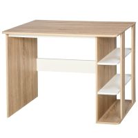 homcom escritorio con 3 estantes 100x55x74cm madera