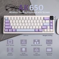 teclado mecanico inalambrico ak650 de 3 modos diseno 65 rgb pantalla perilla de volumen bateria de 5000 mah