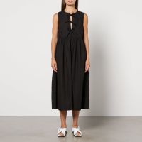 ganni cotton-poplin midi dress - eu 40uk 12