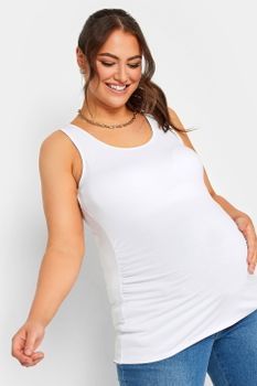 Bump It Up Maternity Camiseta Blanca De Tirantes Gruesos Soporte Busto